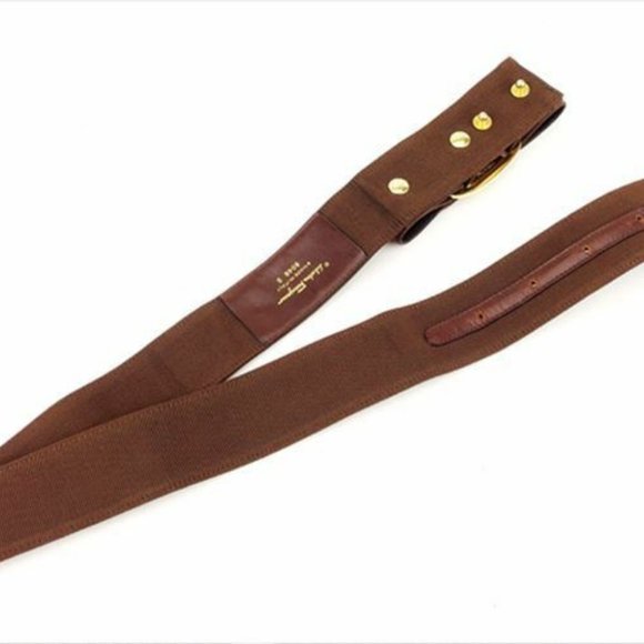 Salvatore Ferragamo belt Vera Brown Nylon Woman Authentic Used Q496 main image 6